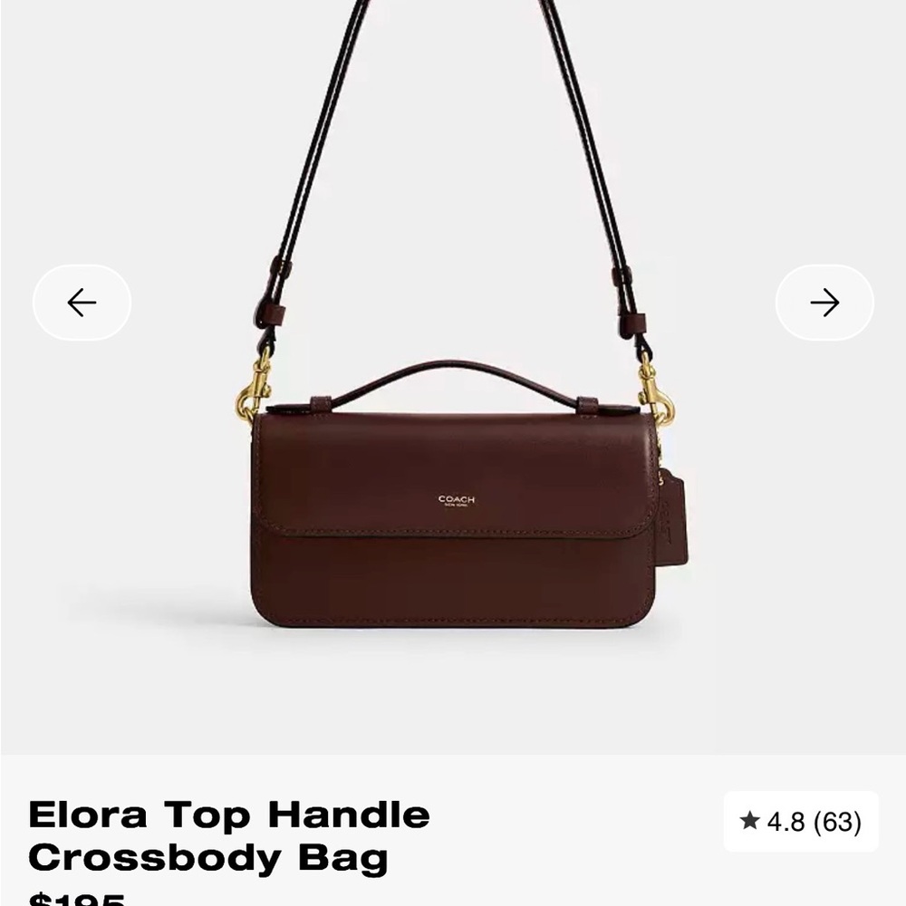 Coach Dark Brown Leather Flap Crossbody with Gold Hardware - Picture 4 of 6